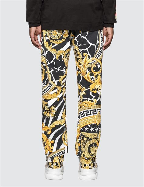 versace mens leather trousers|Versace denim pants.